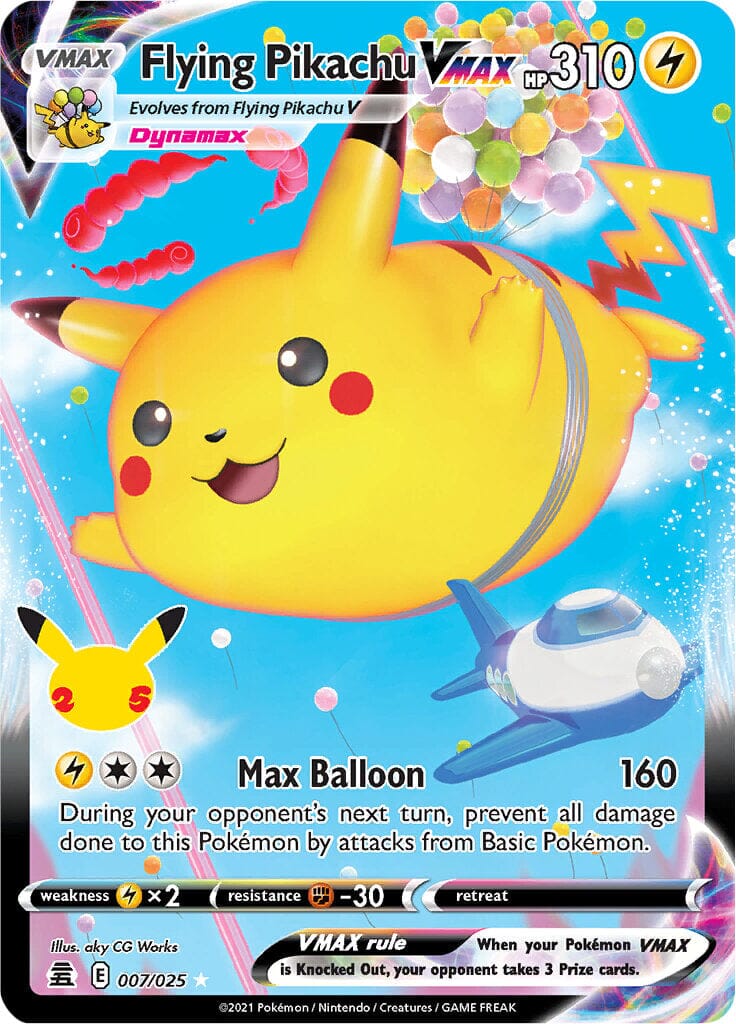 Flying Pikachu VMAX (007/025) [Celebrations: 25th Anniversary] Pokemon Single Pokémon  | Multizone: Comics And Games