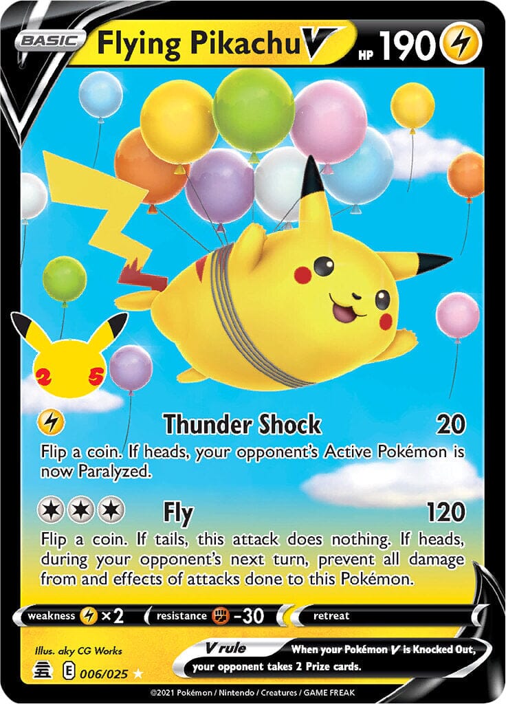 Flying Pikachu V (006/025) [Celebrations: 25th Anniversary] Pokemon Single Pokémon  | Multizone: Comics And Games