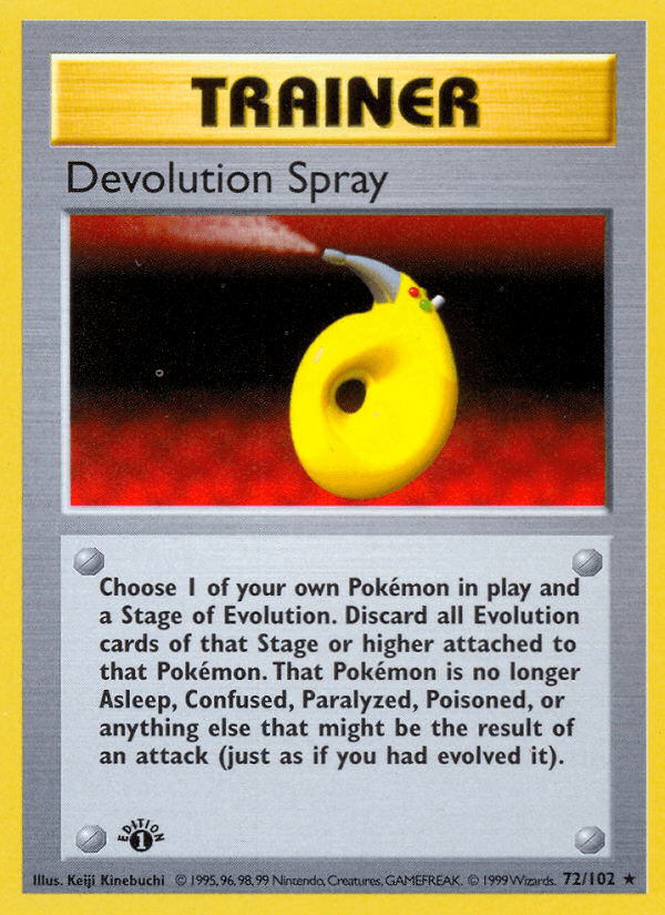 Devolution Spray (72/102) (Shadowless) [Base Set 1st Edition] Pokemon Single Pokémon  | Multizone: Comics And Games