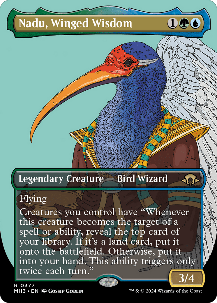 Nadu, Winged Wisdom (Borderless) [Modern Horizons 3] MTG Single Magic: The Gathering  | Multizone: Comics And Games