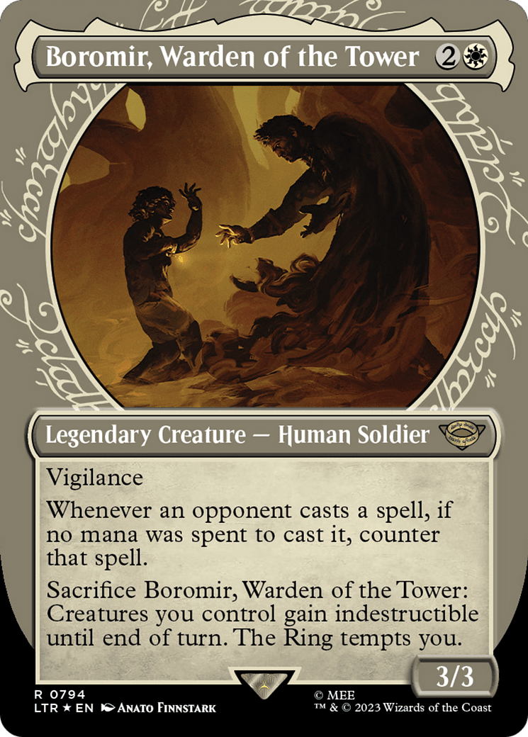 Boromir, Warden of the Tower (Showcase) (Surge Foil) [The Lord of the Rings: Tales of Middle-Earth] MTG Single Magic: The Gathering  | Multizone: Comics And Games