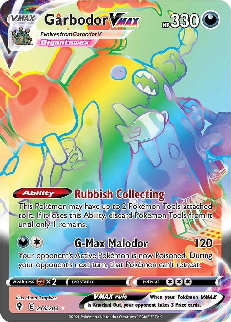 Garbodor VMAX (216/203) [Sword & Shield: Evolving Skies] Pokemon Single Pokémon  | Multizone: Comics And Games