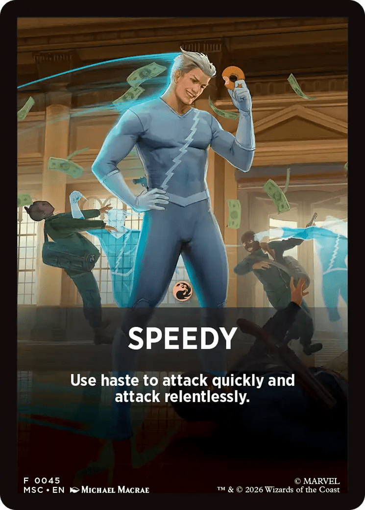 Speedy Theme Card [Marvel Super Heroes Commander] MTG Single Magic: The Gathering  | Multizone: Comics And Games