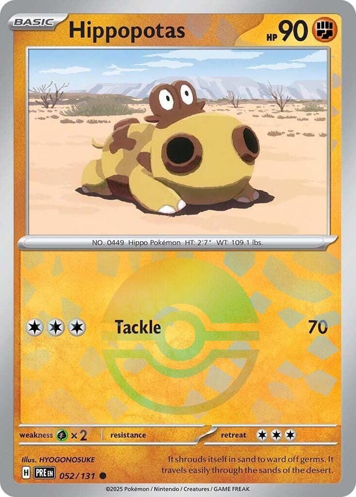 Hippopotas (052/131) (Poke Ball Pattern) [Scarlet & Violet: Prismatic Evolutions] Pokemon Single Pokémon  | Multizone: Comics And Games