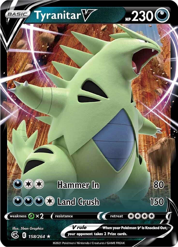 Tyranitar V (158/264) [Sword & Shield: Fusion Strike] Pokemon Single Pokémon  | Multizone: Comics And Games