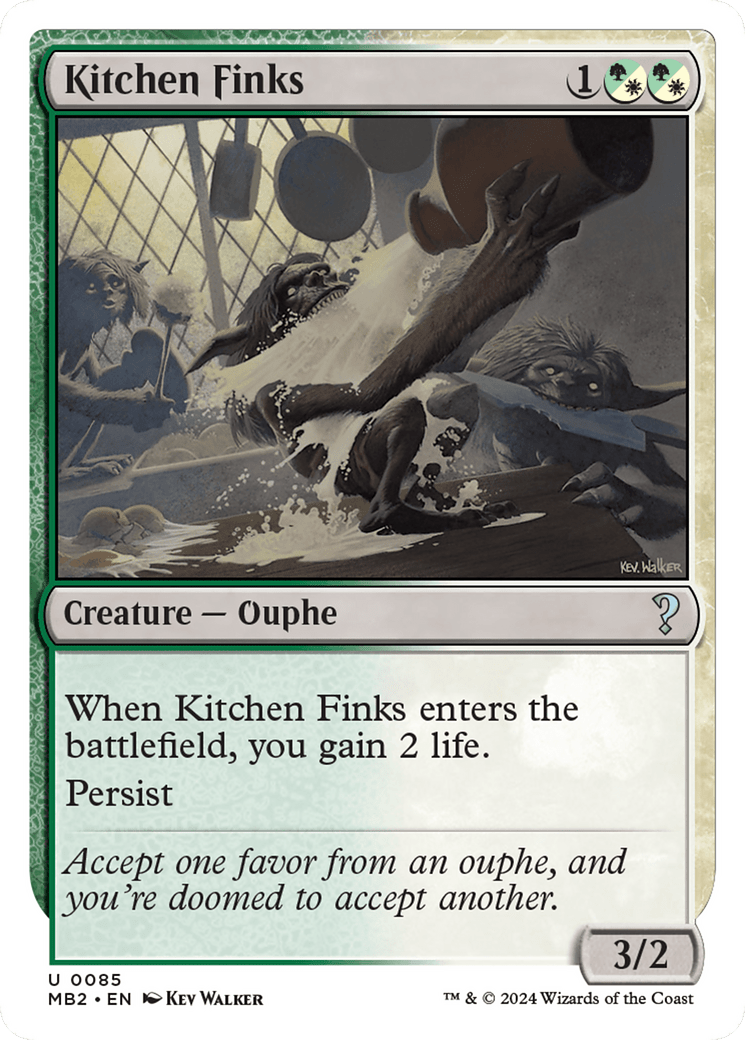 Kitchen Finks (White Border) [Mystery Booster 2] MTG Single Magic: The Gathering  | Multizone: Comics And Games