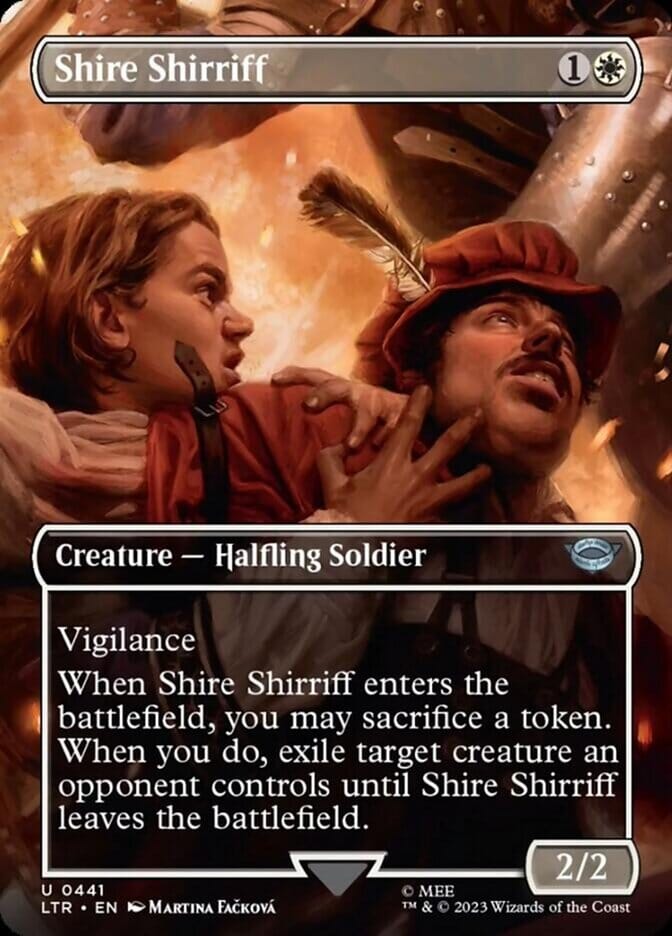 Shire Shirriff (Borderless Alternate Art) [The Lord of the Rings: Tales of Middle-Earth] MTG Single Magic: The Gathering  | Multizone: Comics And Games