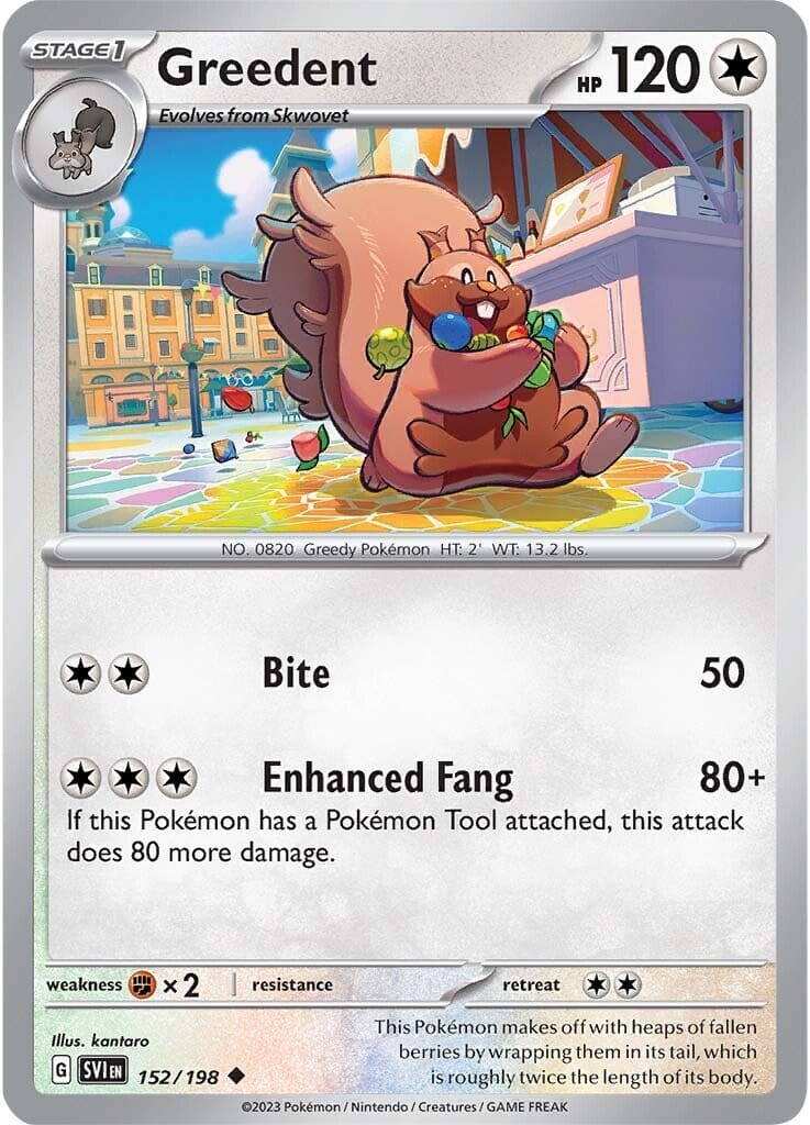Greedent (152/198) [Scarlet & Violet: Base Set] Pokemon Single Pokémon  | Multizone: Comics And Games