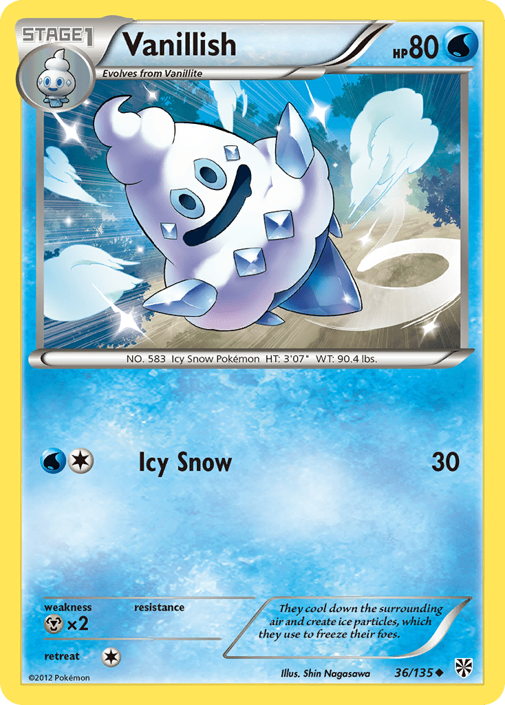 Vanillish (36/135) [Black & White: Plasma Storm] Pokemon Single Pokémon  | Multizone: Comics And Games