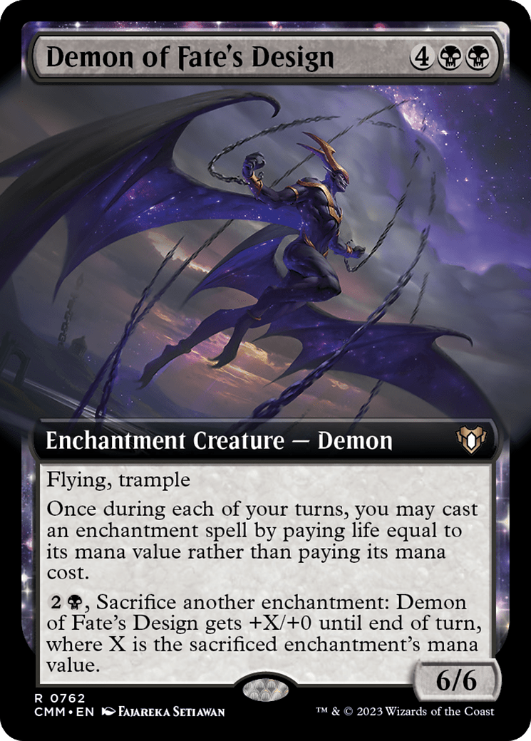 Demon of Fate's Design (Extended Art) [Commander Masters] MTG Single Magic: The Gathering  | Multizone: Comics And Games