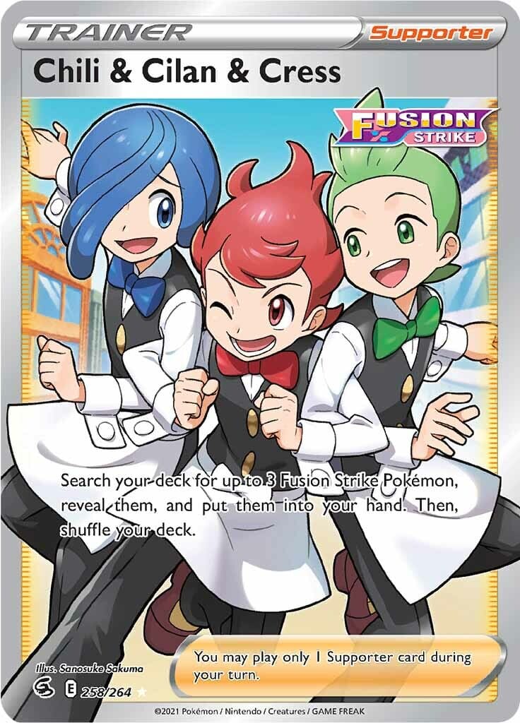 Chili & Cilan & Cress (258/264) [Sword & Shield: Fusion Strike] Pokemon Single Pokémon  | Multizone: Comics And Games