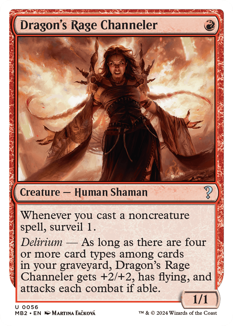 Dragon's Rage Channeler (White Border) [Mystery Booster 2] MTG Single Magic: The Gathering  | Multizone: Comics And Games