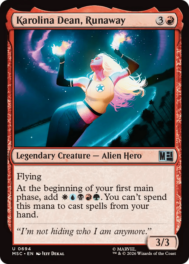 Karolina Dean, Runaway [Marvel Super Heroes Commander] MTG Single Magic: The Gathering  | Multizone: Comics And Games