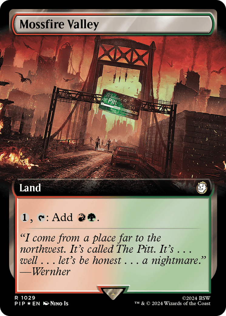 Mossfire Valley (Extended Art) (Surge Foil) [Fallout] MTG Single Magic: The Gathering  | Multizone: Comics And Games