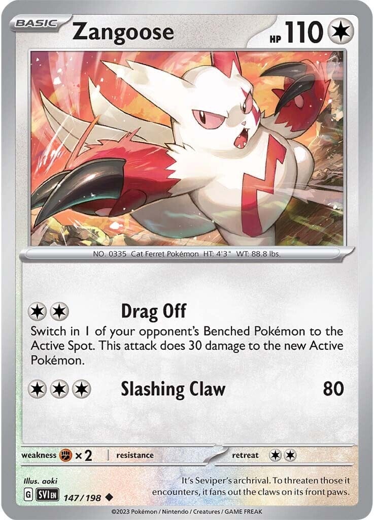 Zangoose (147/198) [Scarlet & Violet: Base Set] Pokemon Single Pokémon  | Multizone: Comics And Games