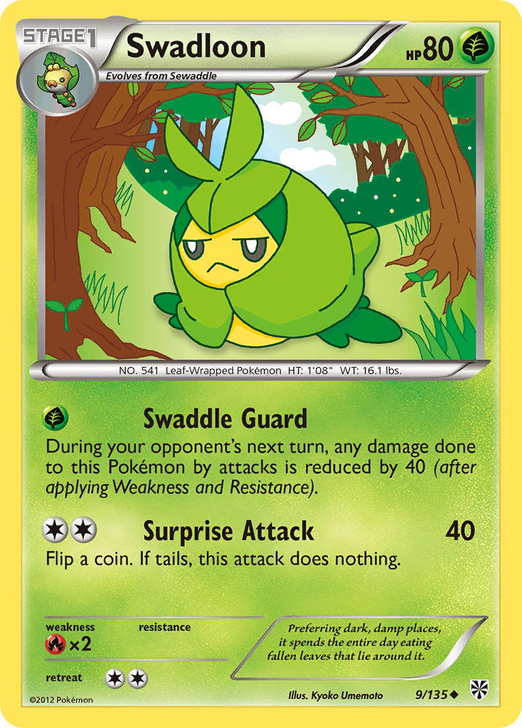 Swadloon (9/135) [Black & White: Plasma Storm] Pokemon Single Pokémon  | Multizone: Comics And Games