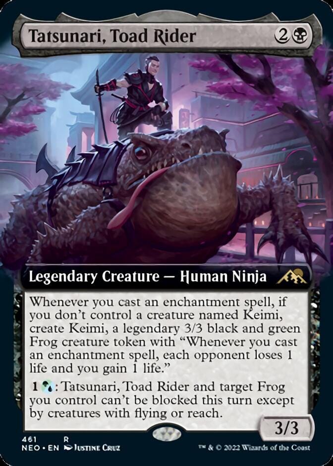 Tatsunari, Toad Rider (Extended Art) [Kamigawa: Neon Dynasty] MTG Single Magic: The Gathering  | Multizone: Comics And Games