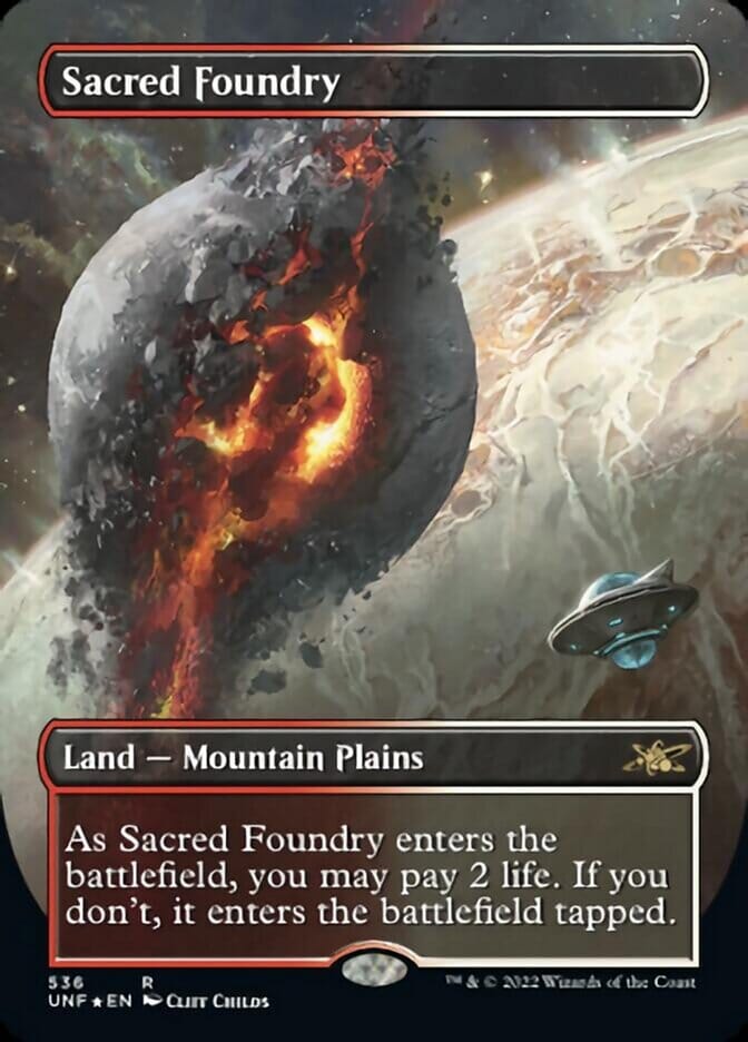 Sacred Foundry (Borderless) (Galaxy Foil) [Unfinity] | Multizone: Comics And Games