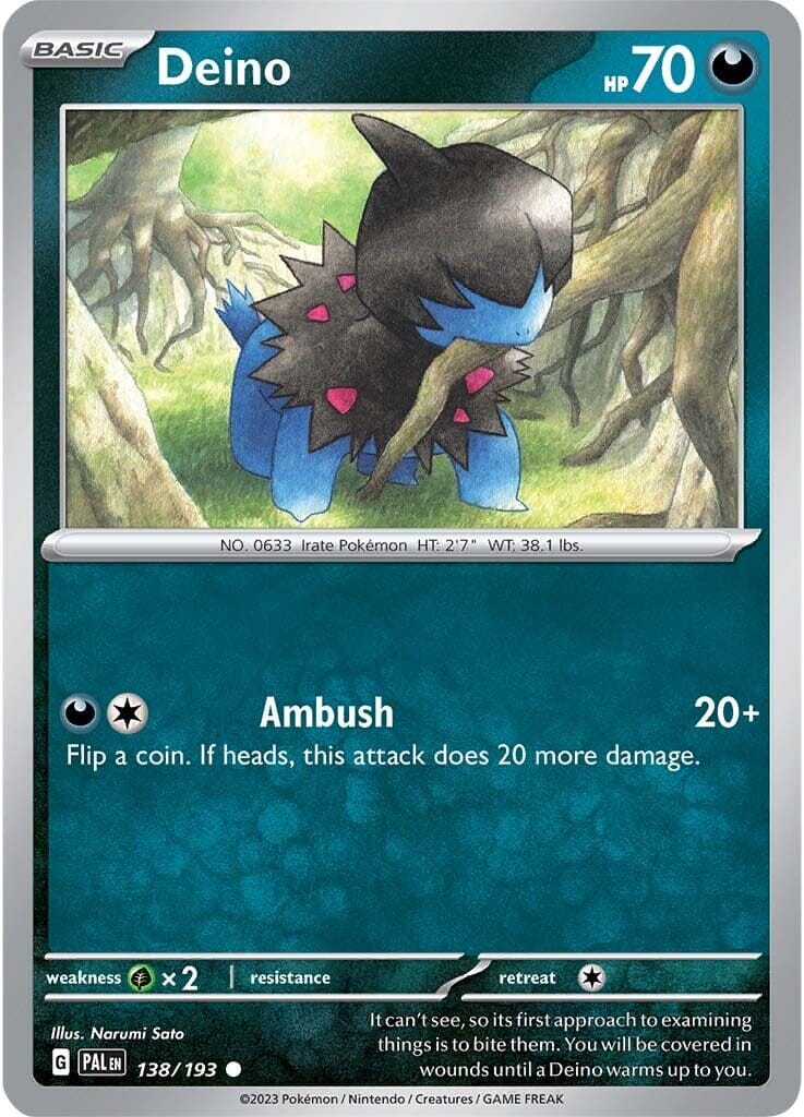 Deino (138/193) [Scarlet & Violet: Paldea Evolved] Pokemon Single Pokémon  | Multizone: Comics And Games