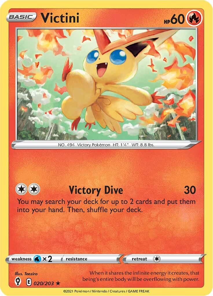 Victini (020/203) [Sword & Shield: Evolving Skies] Pokemon Single Pokémon  | Multizone: Comics And Games