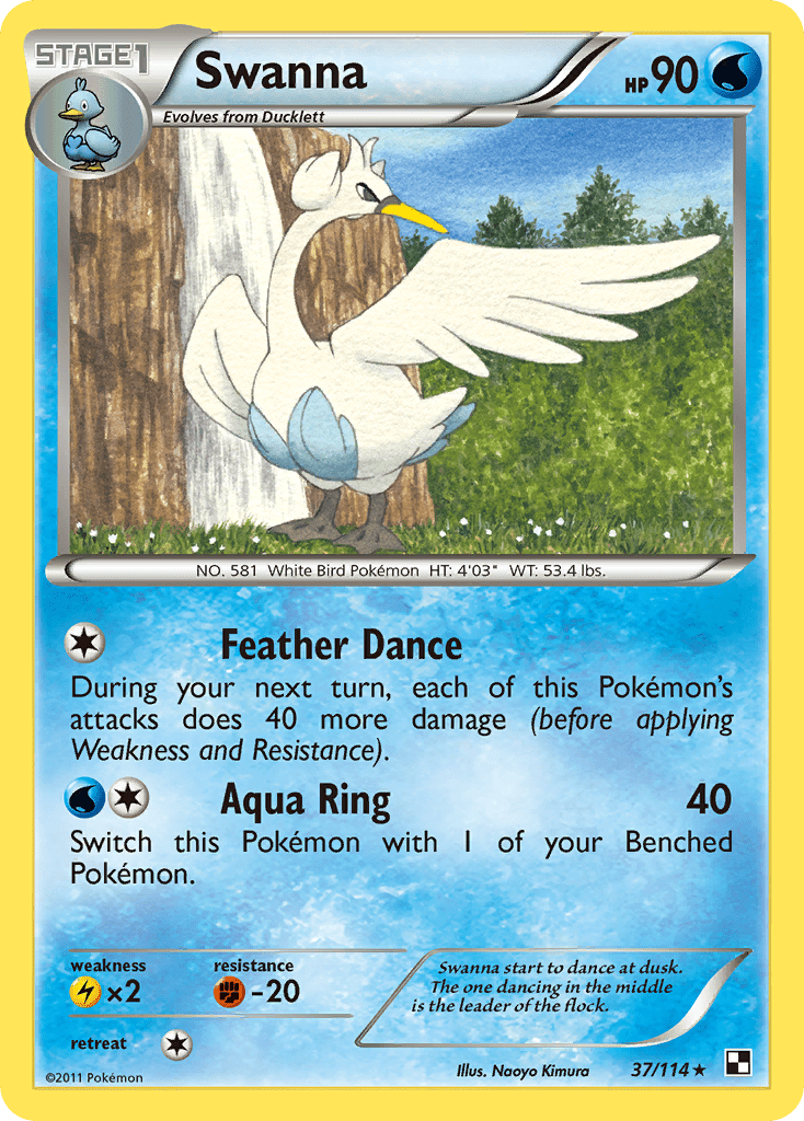 Swanna (37/114) [Black & White: Base Set] Pokemon Single Pokémon  | Multizone: Comics And Games