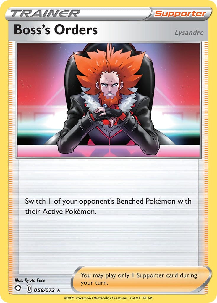 Boss's Orders (058/072) [Sword & Shield: Shining Fates] Pokemon Single Pokémon  | Multizone: Comics And Games