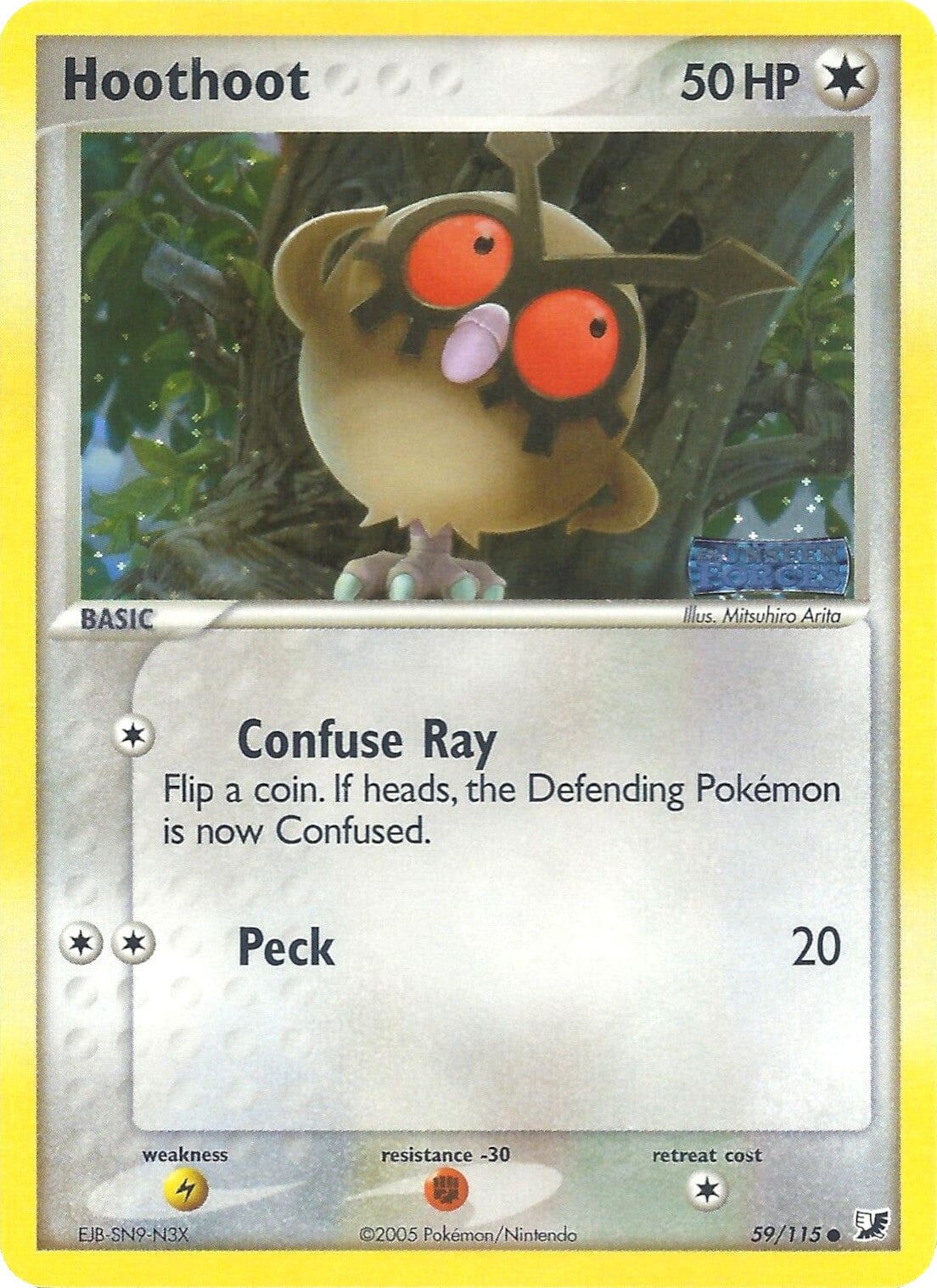 Hoothoot (59/115) (Stamped) [EX: Unseen Forces] Pokemon Single Pokémon  | Multizone: Comics And Games