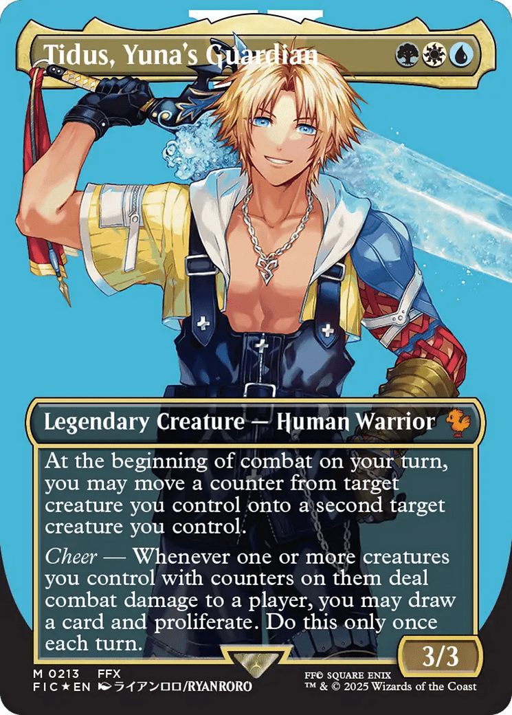 Tidus, Yuna's Guardian (Borderless) (Surge Foil) [FINAL FANTASY Commander] MTG Single Magic: The Gathering  | Multizone: Comics And Games