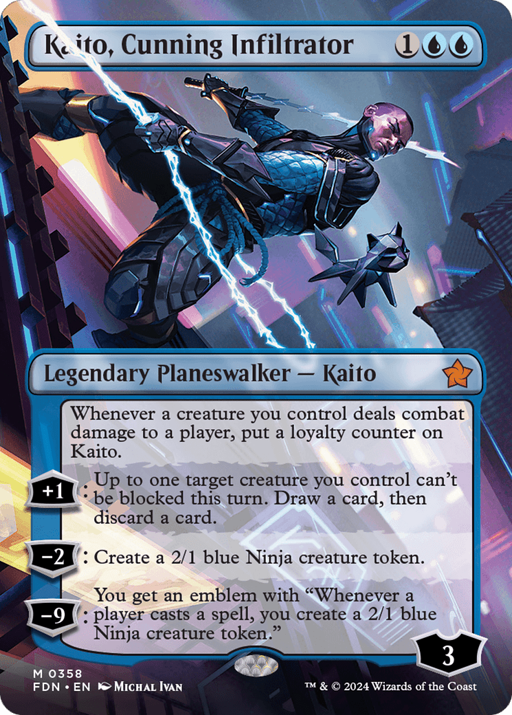 Kaito, Cunning Infiltrator (Borderless) [Foundations] MTG Single Magic: The Gathering  | Multizone: Comics And Games