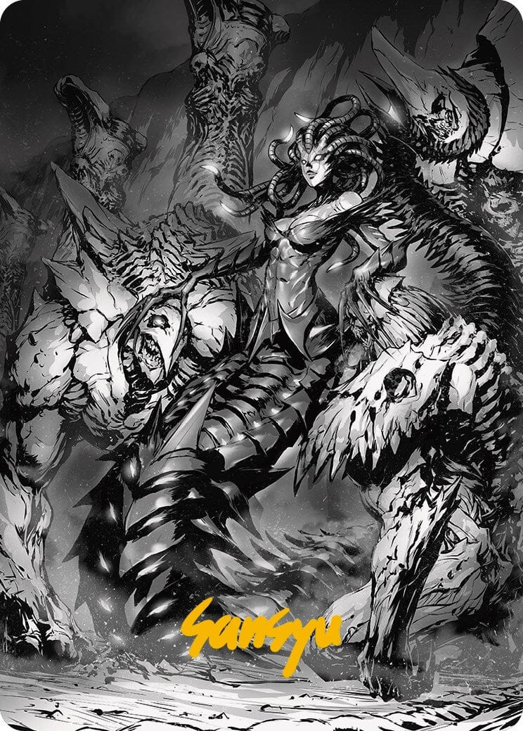 Vraska, Betrayal's Sting Art Card (Gold-Stamped Signature) [Phyrexia: All Will Be One Art Series] MTG Single Magic: The Gathering  | Multizone: Comics And Games