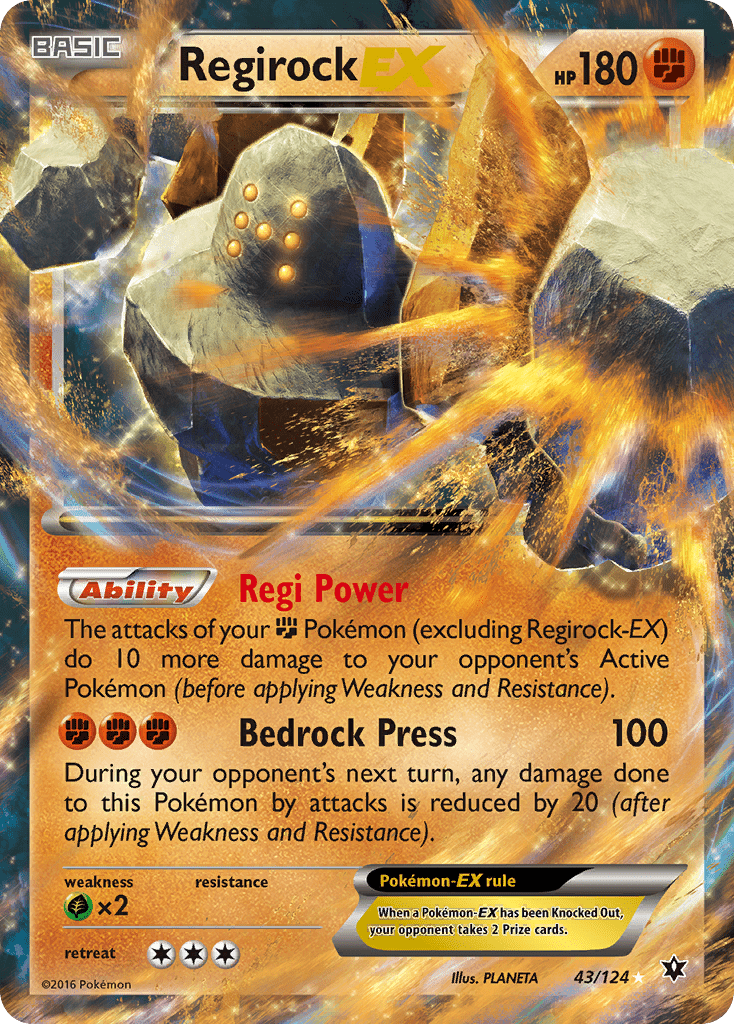Regirock EX (43/124) [XY: Fates Collide] Pokemon Single Pokémon  | Multizone: Comics And Games