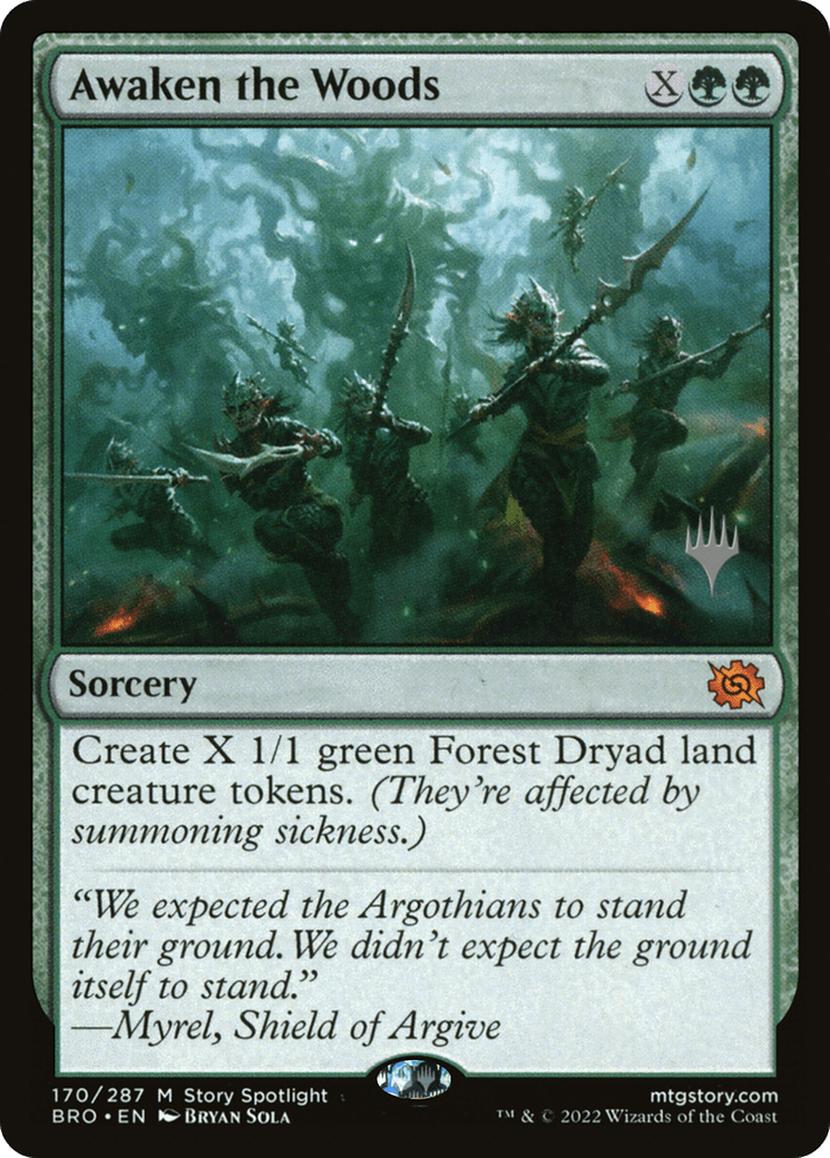 Awaken the Woods (Promo Pack) [The Brothers' War Promos] MTG Single Magic: The Gathering  | Multizone: Comics And Games