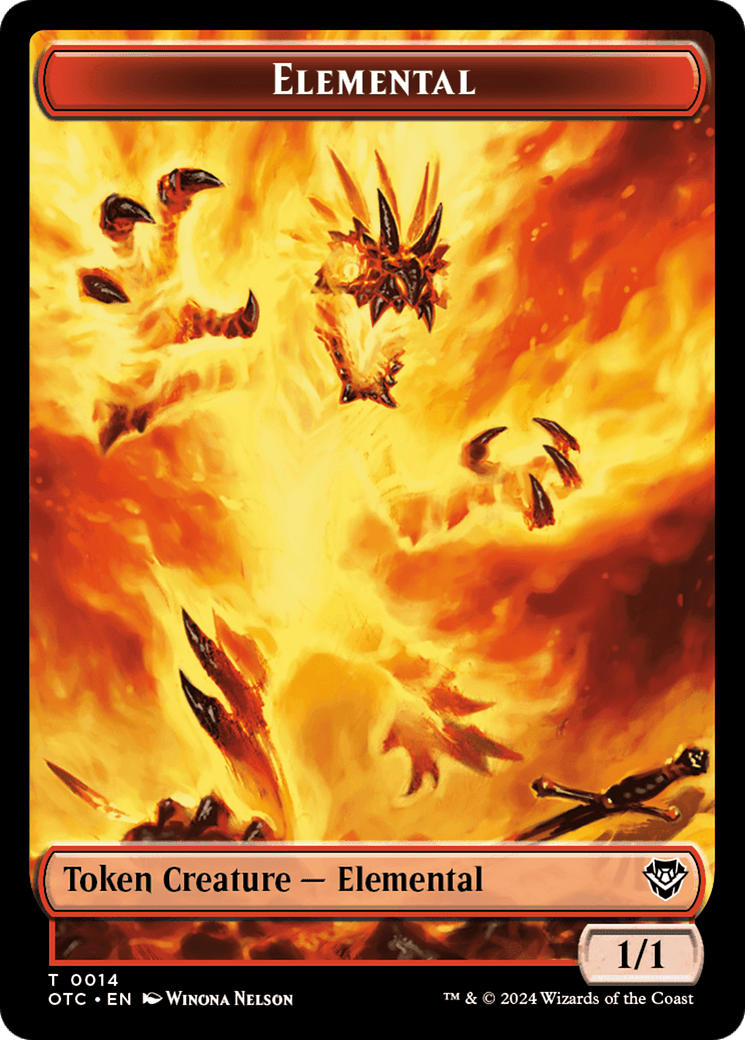 Elemental (0014) // Soldier (0026) Double-Sided Token [Outlaws of Thunder Junction Commander Tokens] MTG Single Magic: The Gathering  | Multizone: Comics And Games