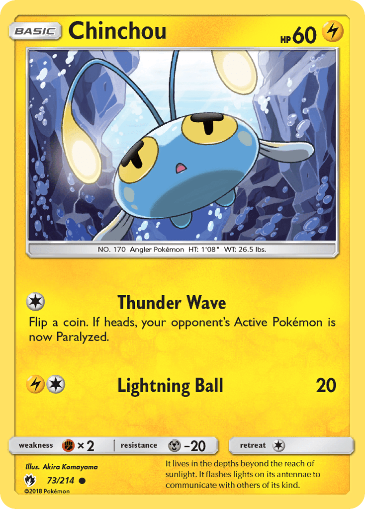 Chinchou (73/214) [Sun & Moon: Lost Thunder] Pokemon Single Pokémon  | Multizone: Comics And Games