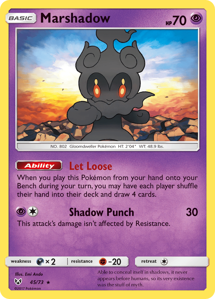 Marshadow (45/73) [Sun & Moon: Shining Legends] Pokemon Single Pokémon  | Multizone: Comics And Games