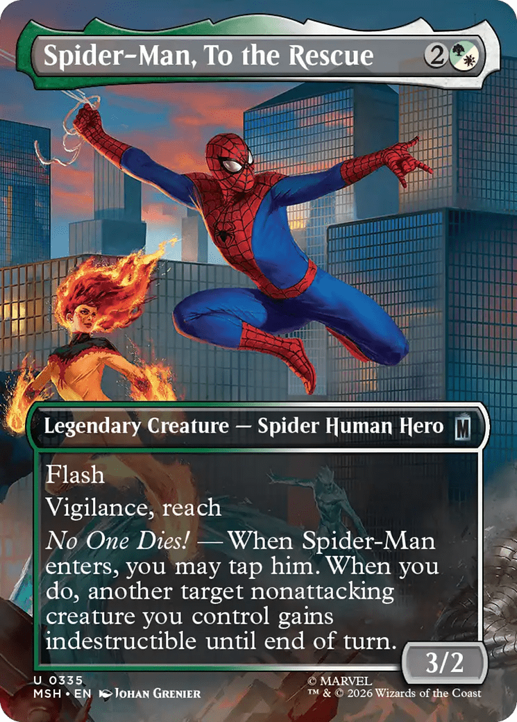 Spider-Man, To the Rescue (Borderless) [Marvel Super Heroes] MTG Single Magic: The Gathering  | Multizone: Comics And Games
