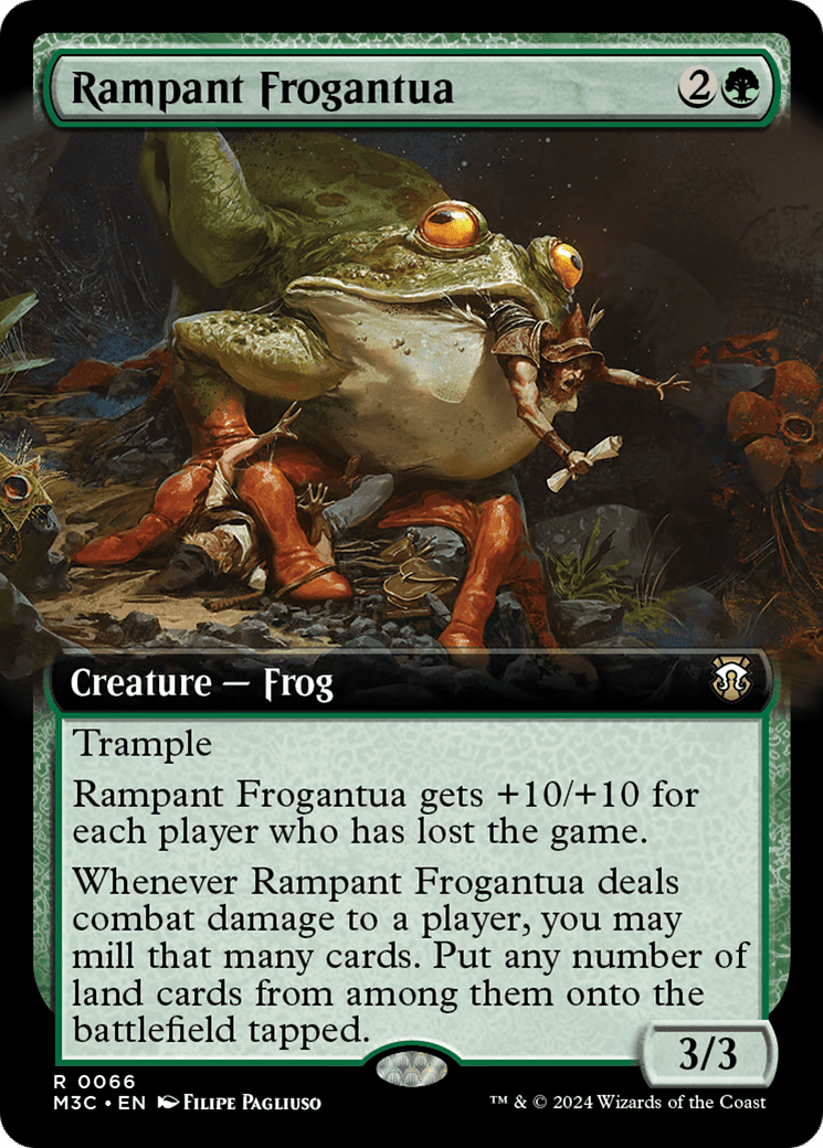 Rampant Frogantua (Extended Art) (Ripple Foil) [Modern Horizons 3 Commander] MTG Single Magic: The Gathering  | Multizone: Comics And Games
