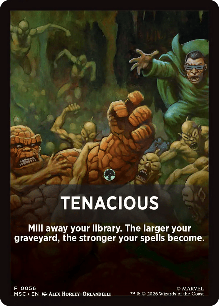 Tenacious Theme Card [Marvel Super Heroes Commander] MTG Single Magic: The Gathering  | Multizone: Comics And Games