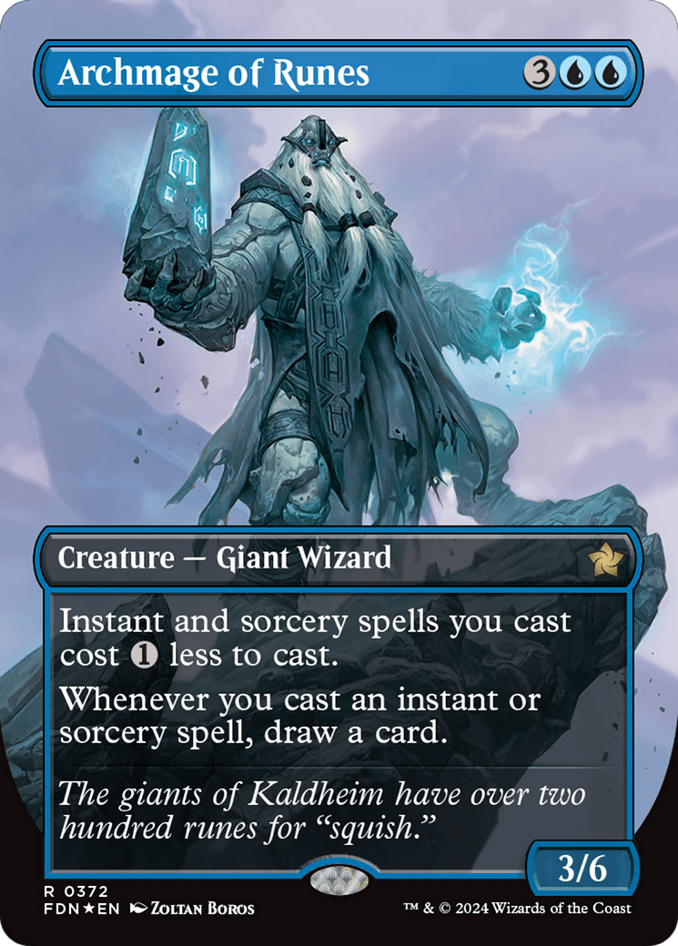 Archmage of Runes (Borderless) (Mana Foil) [Foundations] MTG Single Magic: The Gathering  | Multizone: Comics And Games