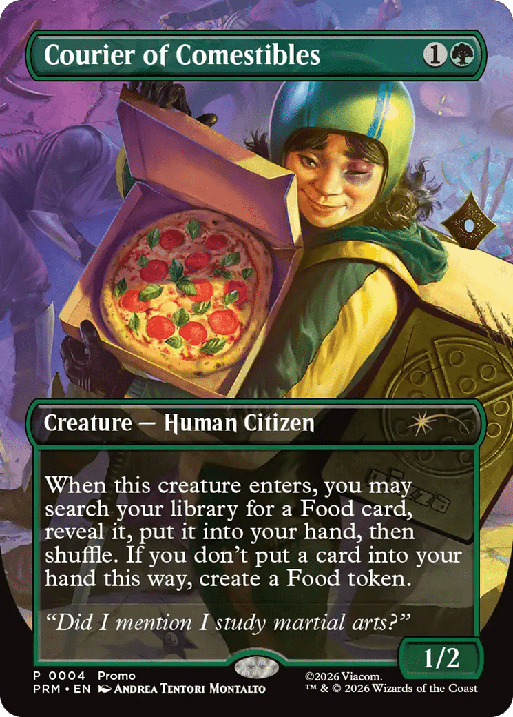 Courier of Comestibles (Borderless) [Wizards Play Network 2026] MTG Single Magic: The Gathering  | Multizone: Comics And Games