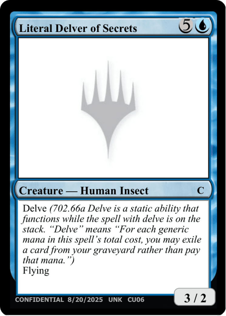 Literal Delver of Secrets [Unknown Event] MTG Single Magic: The Gathering  | Multizone: Comics And Games