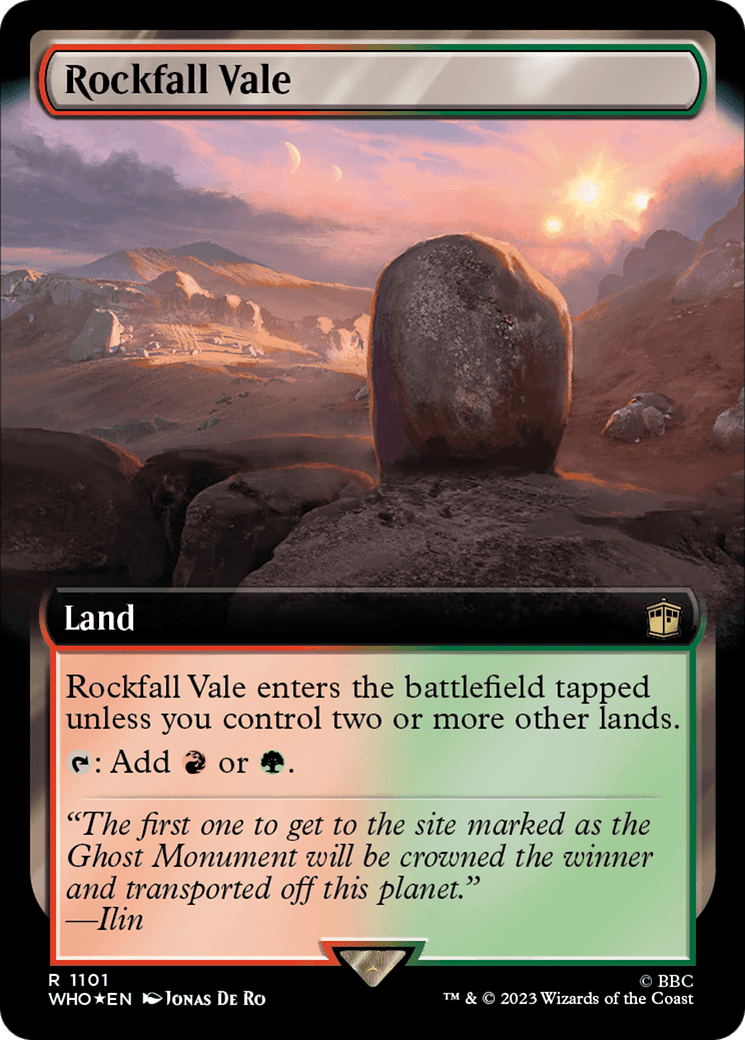 Rockfall Vale (Extended Art) (Surge Foil) [Doctor Who] MTG Single Magic: The Gathering  | Multizone: Comics And Games