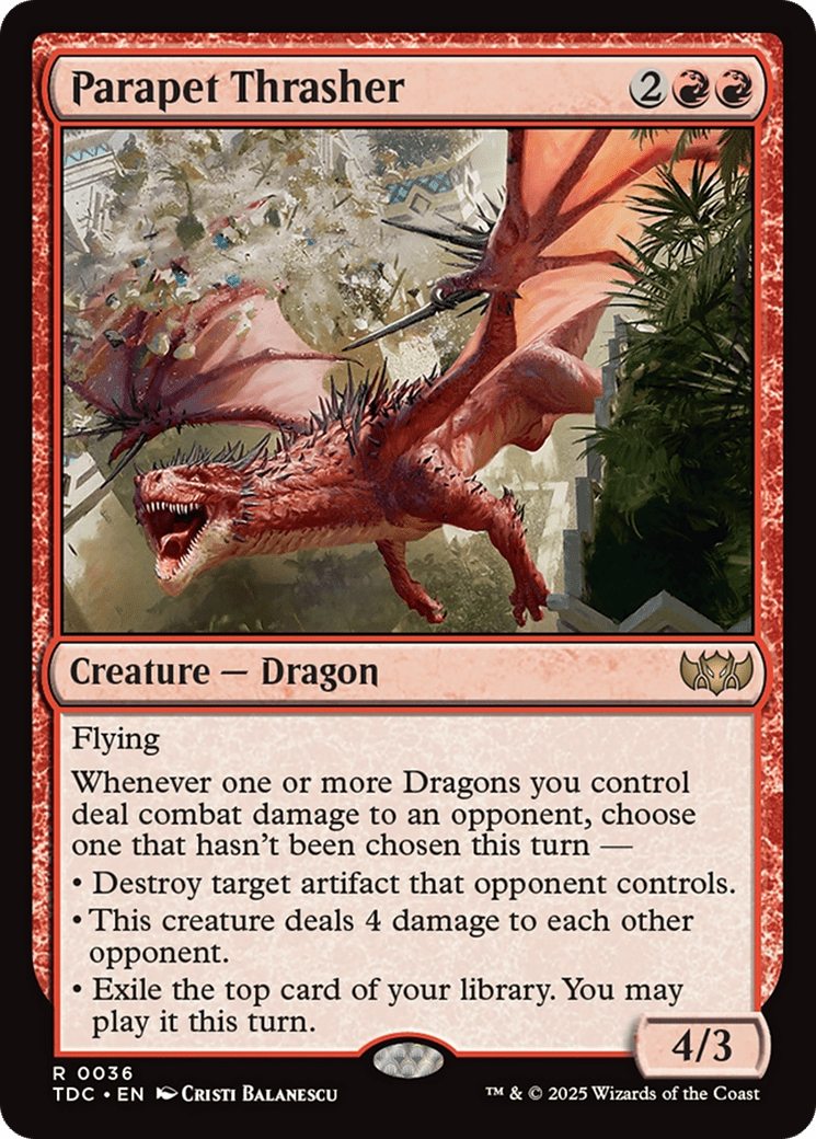 Parapet Thrasher [Tarkir: Dragonstorm Commander] MTG Single Magic: The Gathering  | Multizone: Comics And Games