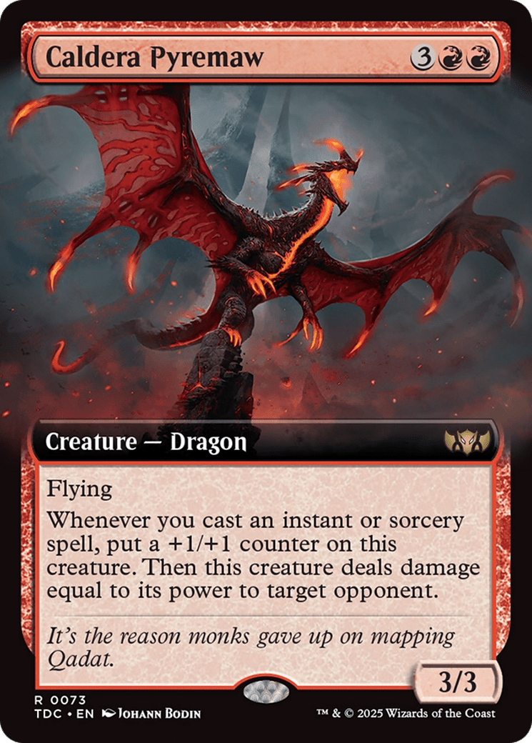 Caldera Pyremaw (Extended Art) [Tarkir: Dragonstorm Commander] MTG Single Magic: The Gathering  | Multizone: Comics And Games