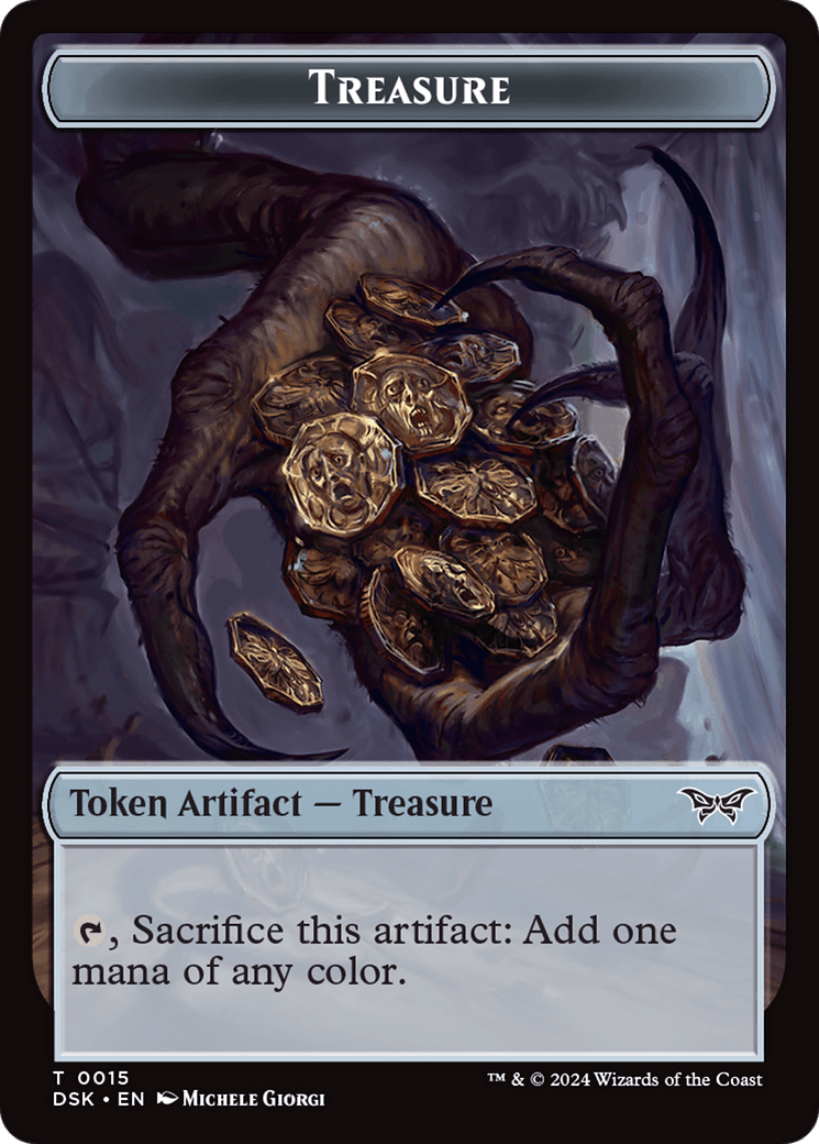 Treasure // Manifest Double-Sided Token [Duskmourn: House of Horror Tokens] MTG Single Magic: The Gathering  | Multizone: Comics And Games