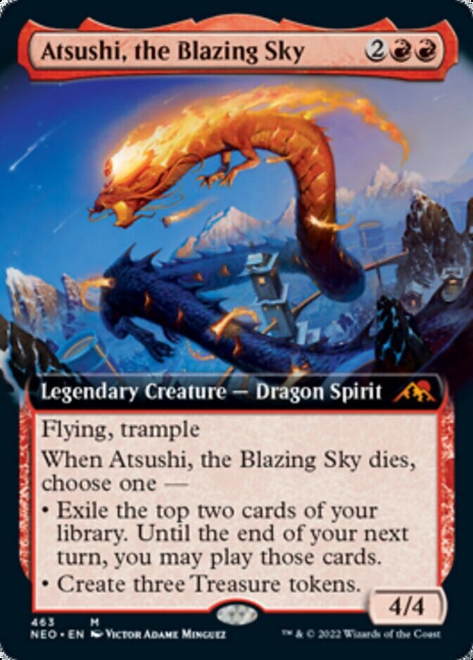 Atsushi, the Blazing Sky (Extended Art) [Kamigawa: Neon Dynasty] MTG Single Magic: The Gathering  | Multizone: Comics And Games