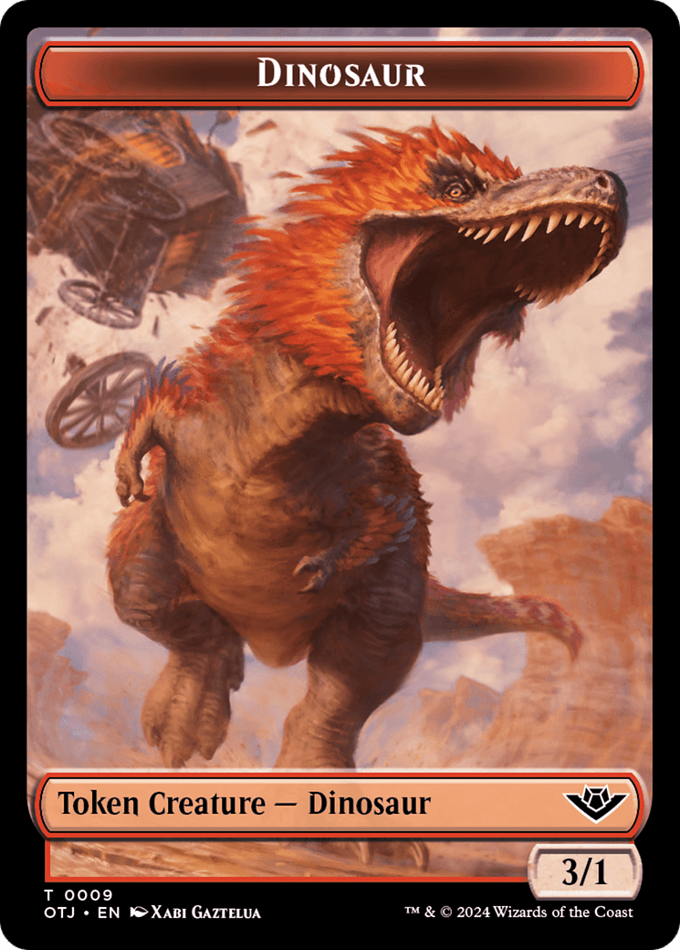 Treasure // Dinosaur Double-Sided Token [Outlaws of Thunder Junction Tokens] MTG Single Magic: The Gathering  | Multizone: Comics And Games