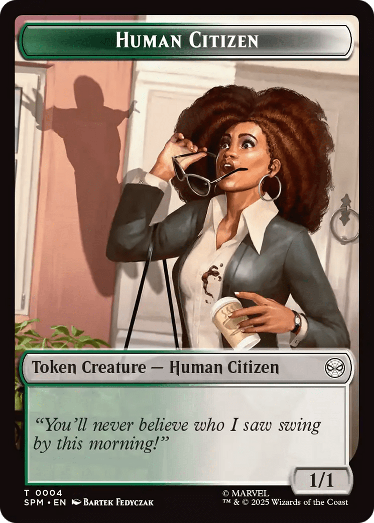 Copy // Human Citizen Double-Sided Token [Marvel's Spider-Man Tokens] MTG Single Magic: The Gathering  | Multizone: Comics And Games