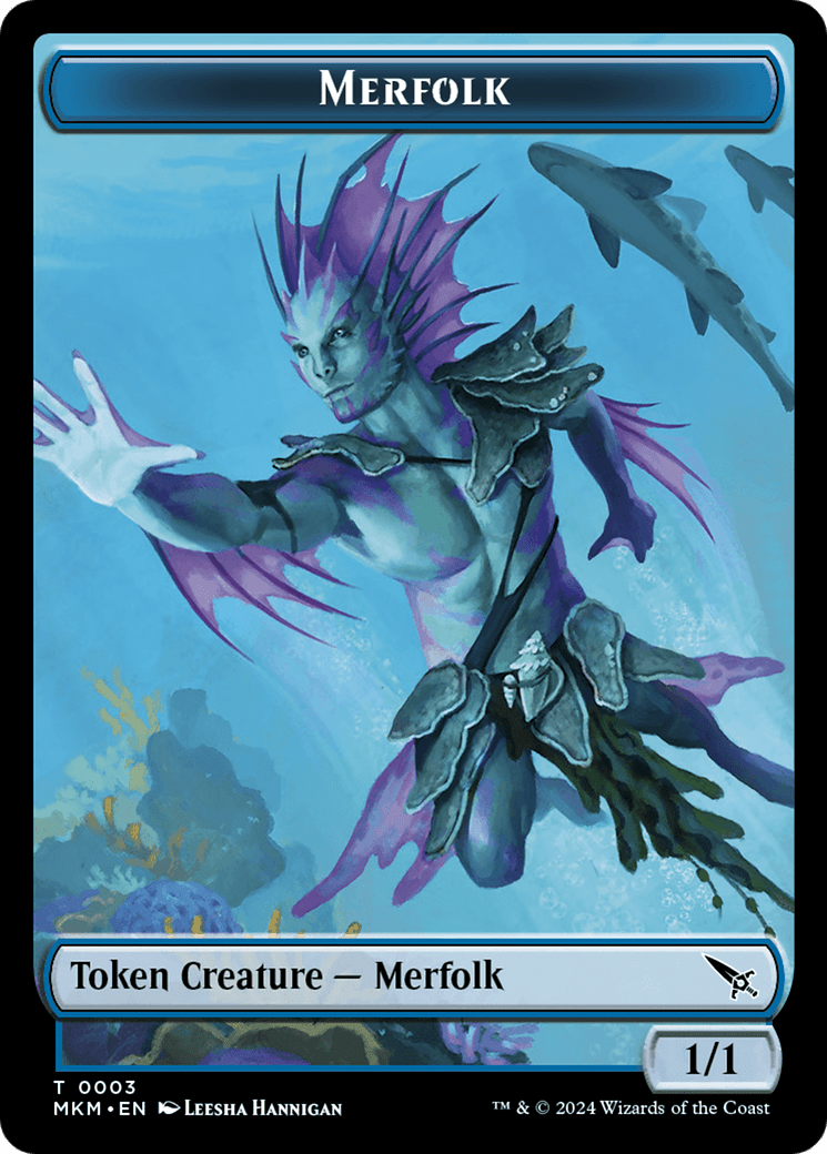 Merfolk Token [Murders at Karlov Manor Tokens] MTG Single Magic: The Gathering  | Multizone: Comics And Games