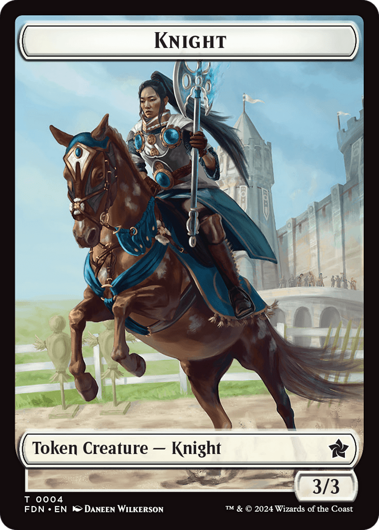 Human // Knight Double-Sided Token [Foundations Tokens] MTG Single Magic: The Gathering  | Multizone: Comics And Games